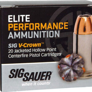 Sig Ammo 9mm 115gr Elite - V-crown Jhp 20rd 10bx-cs
