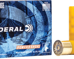 Federal Power Shok 20ga 2.75" - 4-5oz Rifled Slug 5rd 50bx-cs