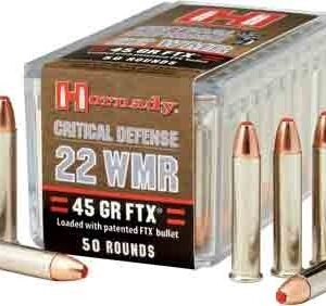 Hornady Critical Defense 22wmr - 45gr Ftx 1000fps 50rd 40bx-cs