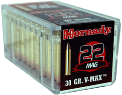 Hornady 22wmr 30gr V-max - 2200fps 50rd 40bx-cs