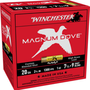 Winchester Magnum Dove 20ga - 2.75" 1oz #7.5&9 25rd 10bx-cs
