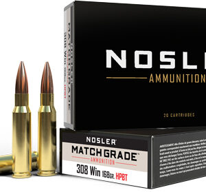 Nosler Match 308 Win 168gr - Custom Comp Hpbt 20rd 10bx-cs