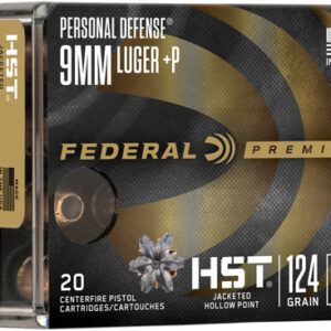 Federal Premium 9mm Luger +p - 124gr Hst Jhp 20rd 10bx-cs