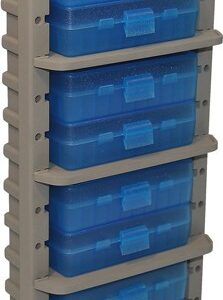 Mtm Ammo Rack W- 8 P509m 50rnd - Flip Top Boxes Clr Blue-dk Eth