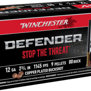 Winchester Defender 12ga 2.75" - 00 Buck 9 Pellets 10rd 10bx-cs