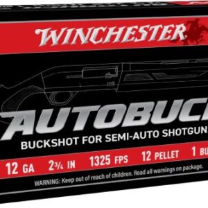 Winchester Autobuck 12ga 2.75" - 1 Buck 12 Pellets 5rd 50bx-cs