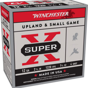 Winchester Super-x 12ga 2.75" - 1-1-4oz #4 1220fps 25rd 10bx-c