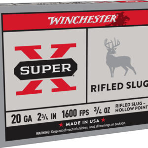 Winchester Super-x 20ga 2.75" - 3-4oz Rifled Slug 5rd 50bx-cs
