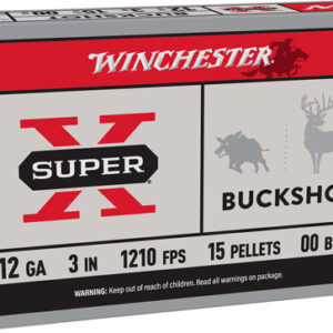 Winchester Super-x 12ga 3" - 00 Buck 15 Pellets 5rd 50bx-cs