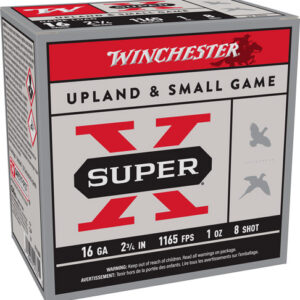 Winchester Super-x 16ga 2.75" - 1oz #8 1165fps 25rd 10bx-cs