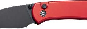 Civivi Knife Quibit 2.98" Red- - Blk Stonewash Button Lock