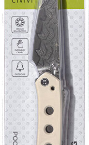 Civivi Knife Vision Fg 3" - Ivory Damascus Blade Clam Pack