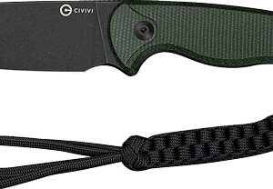 Civivi Knife Timberbark 3.2" - Fixed Green Micarta-blk Stnwsh