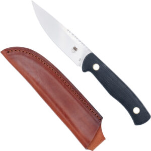 Cobratec Koonsman 4" Fixed Bld - Black D2 W-leather Sheath