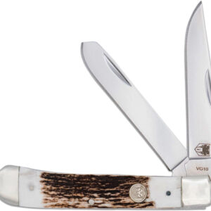 Cobratec Trapper Two Blade - G-10 Stag-ss Slip Joint