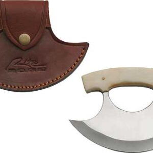 Szco Rite Edge 6" Bone Handle - Ulu W-leather Sheath