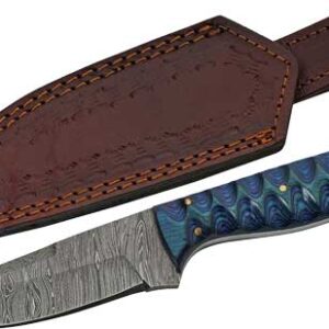 Szco Rite Edge 4" Blue Twisted - Wood Hunter Damascus W-shth
