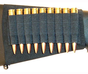 Grovtec Rifle Shell Holder Blk - Buttstock Sleeve Open Style