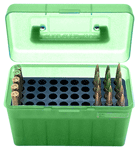 Mtm Deluxe Ammo Box 50-rounds - Lg Rifle 220 Swift-30-06 Green