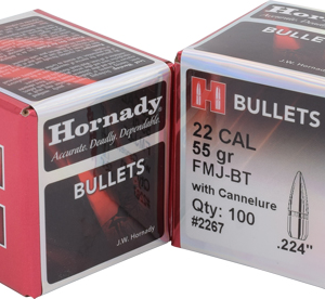 Hornady Bullets 22 Cal .224 - 55gr Fmj-bt 100ct 40bx-cs