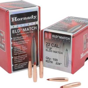 Hornady Bullets 22cal .224 - 75gr Eld-m Match 100ct 25bx-cs