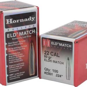 Hornady Bullets 22cal .224 - 80gr Eld-m Match 100ct 25bx-cs