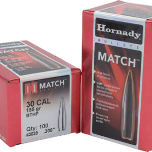 Hornady Bullets 30 Cal 308 155 - Gr Jhp-bt Match 100ct 15bx-cs