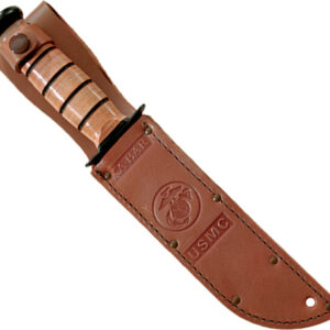 Ka-bar Fighting-utility Knife - 7" Srrtd W-leather Sheath Usmc