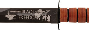 Ka-bar Usmc Operation Iraqi - Freedom 7" W-leather Shth Usmc