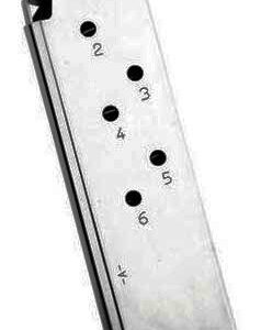 Mec-gar Magazine 1911 Officers - 45acp 6rd Nickel