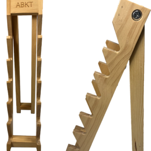 Abkt Wood Knife Display Stand - Holds 6 Knives W-abkt Logo