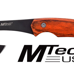 Mc Mtech 9" Tomahawk W-sheath - 3" Black Blade Pakkawood Hndl