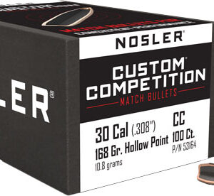 Nosler Bullets 30 Cal .308 - 168gr Hp-bt Custom Comp. 100c<