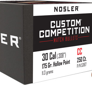 Nosler Bullets 30 Cal .308 - 175gr Hp-bt Custom Comp. 250c!
