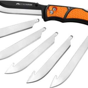Outdoor Edge 3.5" Razor Lite - Edc Folder Orange W-6 Blades
