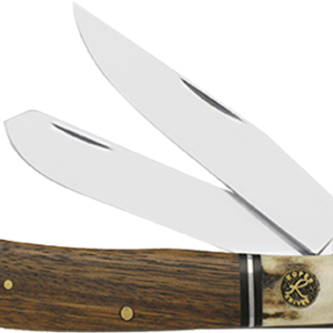 Abkt Roper Laredo Stag Trapper - 3.25" Wood-bone Handle