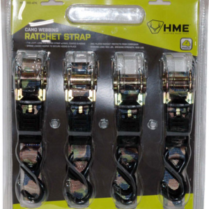 Hme Ratchet Strap 1"x8' - Camo Strap 4pk