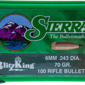 Sierra Bullets 6mm .243 - 70gr Blitzking 100ct