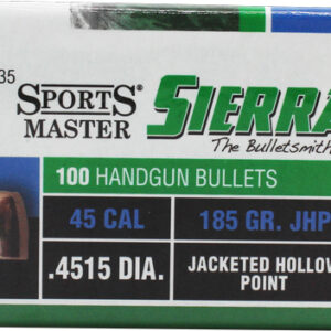 Sierra Bullets .45 Cal .4515 - 185gr Jhp 100ct