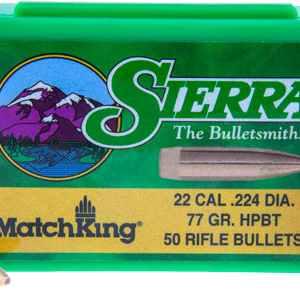 Sierra Bullets .22 Cal .224 - 77gr Hpbt W-cannelure 50ct