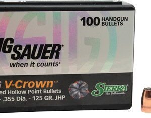 Sierra Bullets 9mm .355 - 125gr Jhp Sig V-crown 100ct