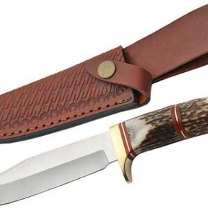 Szco Steel Stag 5.75" Steel - Wolf Stag Hunter W-sheath