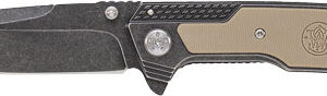 S&w Stonewash Drop Point 3.6" - Blade W- S&w Logo In G10 Hndl
