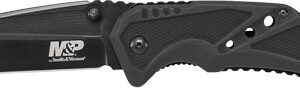 S&w Knife Clip Folder 3.8" - Blade Black W- Strap Cutter