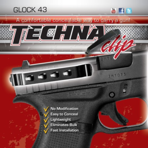Techna Clip Handgun Retention - Clip For Glock 43 Right-left