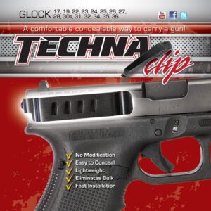 Techna Clip Handgun Retention - Clip For Glock Except 42-43